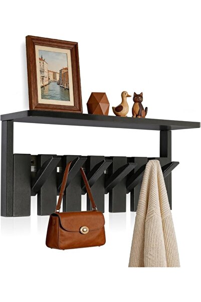 GENERAL Coat Rack Wall Mount,Coat Hooks with Shelf,Wall Mounted Coat Rack wit...