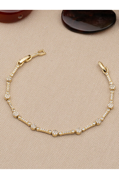 Bilge Kadın Aura Flower Motif Waterway Zircon Stone Xuping Steel Bracelet, No...