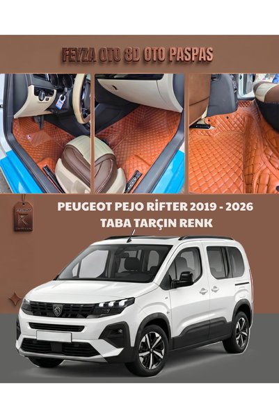 FEYZA OTO PEUGEOT PEJO RİFTER SERİSİ 2019 - 2026 ARASI 8D PREMİUM KAYMAZ TABA...