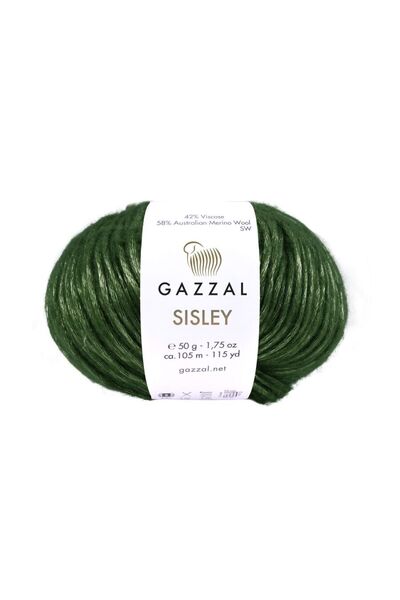 Gazzal Sisley 58% Merino Wool 42% Viscose – 50 g 105 m Shiny Knitting Yarn -1...