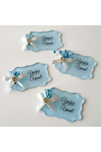 Mekece Baby Candy Gift Bebe-335M Wavy Rectangular Blue Plexiglass Magnet on t...