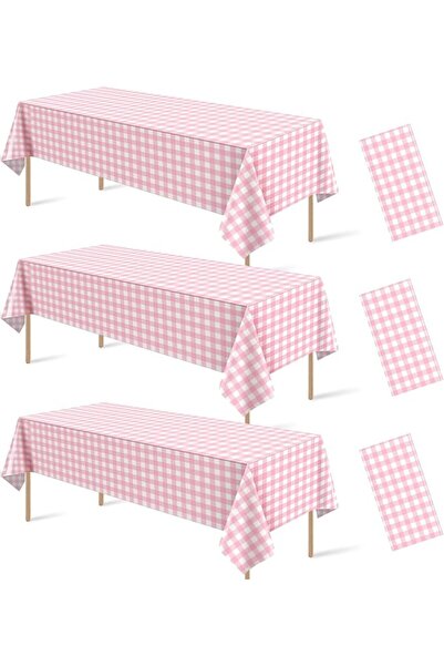 GENERAL 3 Packs Checkered Tablecloth 137x274cm Rectangle Gingham Tablecloth D...