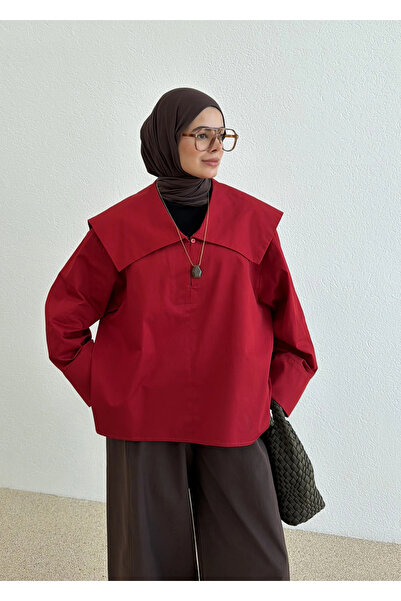 MODA AKSA RUBY CAPE BLUZ KIRMIZI