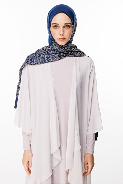 Mooncorn Nora Pattern Double-Sided Shawl Navy Blue-Beige