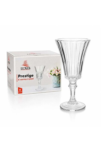 JML Pahar din Sticlă 16.5cm, cu Picior 6/set, Model Striat, Trasparent