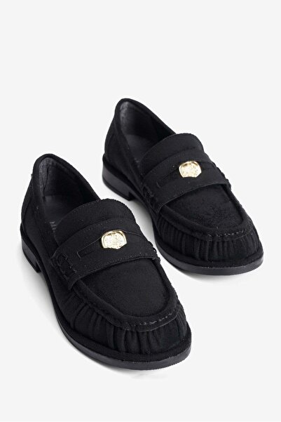 Mubiano Γυναικείο Suede Loafer με λεπτομέρεια κορδόνι και χρυσά αξεσουάρ, Mit...