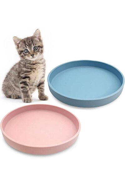TERRIFI Silicone Cat Food Bowls Set of 2, 5.9in Shallow Pet Dishes for Cats &...