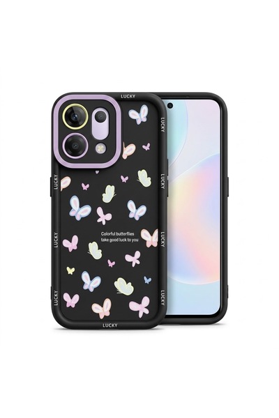 Nezih Case Oppo Reno 14F ile Uyumlu Kamera Korumalı Sevimli Desenli Silikon K...
