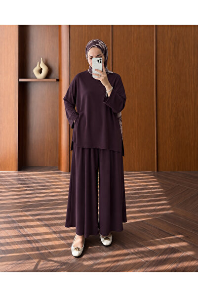 Foremia Slit Detail Trouser Suit - Plum
