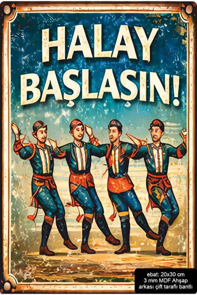 Hayat Poster Folklore Folk Games Folk Dance Home Decoration Mdf Painting Retr...