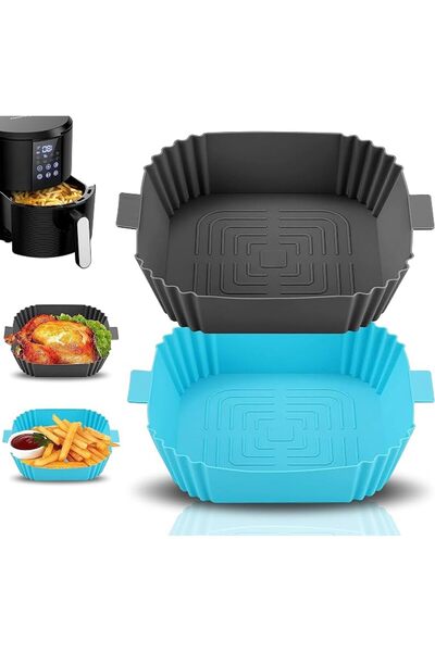 GENERAL Silicone Air Fryer Liners, [2 Pack] Air Fryer Silicone Reusable Liner...