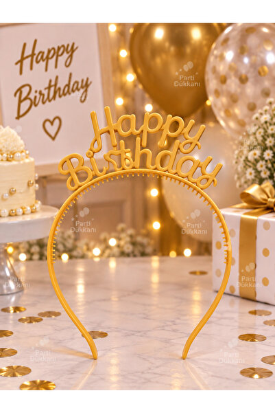 Parti Dükkanı Happy Birthday Mat Gold Mika Crown – Birthday Party Crown