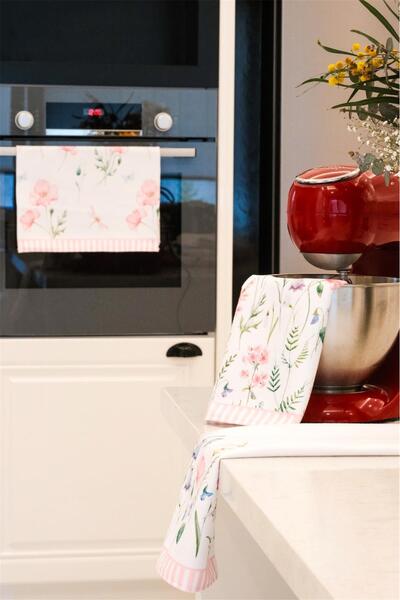 Finezza Ni̇ly 100% Cotton Printed Towel Set 3 Pieces. Pretty 1634