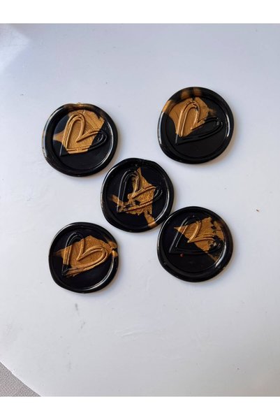 cev den store Ready-Made Wax Seal Stamp 50 Pieces Seal Invitation Seal Black Heart