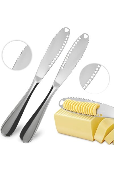 Roxolana 2 PCs 3 in 1 Stainless Steel Butter Knife Spreader with Grater Blade...