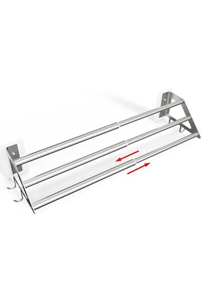 NALACAL 13.5-24 Inch Adjustable Towel Rack with Adhesive Wall Screws for Bath...