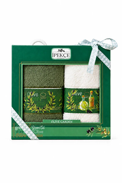 İpekçe Home Truva Zeytin Desenli Baskılı Mutfak Peçetesi Seti 2’li 30x50 cm K...