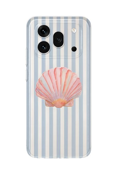 FLAMENKO حافظة هاتف شفافة بنمط صدفة البحر متوافقة مع Honor 600 Pro