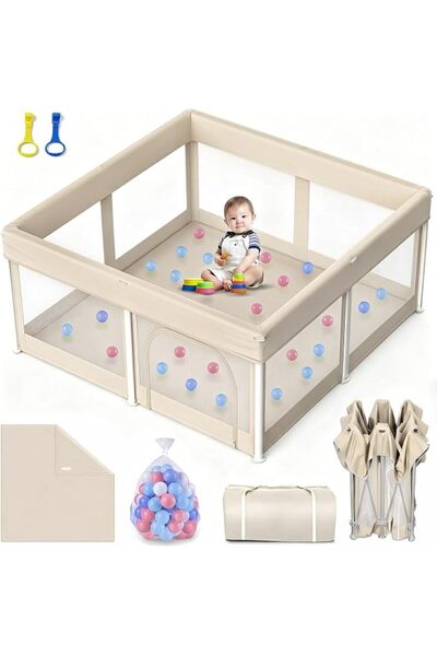 GENERAL Foldable Baby Playpen with Mat, Foldable Playpen for Babies and Toddl...