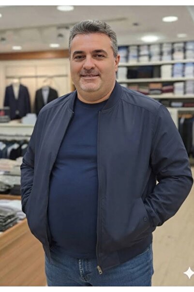 BİGASTİN Battal Size, Fully Ribbed, Men's Seasonal Coat with Collar, Ribbed B...