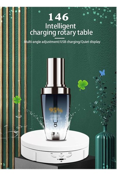 Morelian Outdoor Morelian 360° Electric Rotating Turntable USB Charging Rotating Display Stand 3 Speed Adjustable for