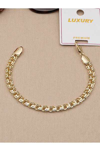 Premium Çift Sıra Zincir Model Luxury Çelik Bileklik, Kararma Yapmayan Çelik Bileklik 20 cm