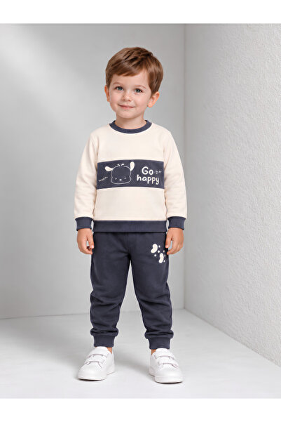MİLANO KİDS Children's Printed Top and Bottom Sweatshirt Tracksuit Set