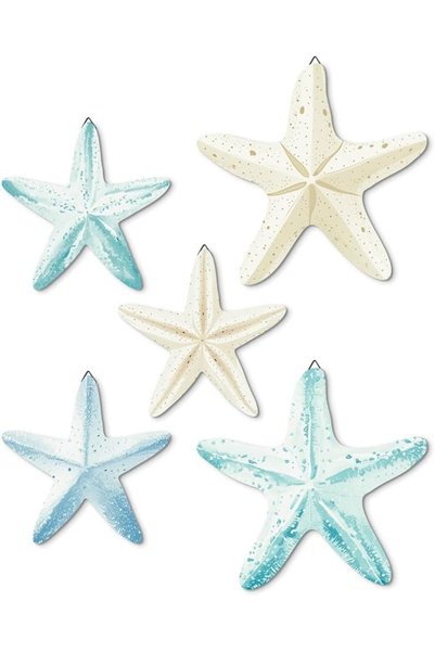 KASTWAVE Coastal Nautical Starfish Wall Art Set of 5 – Beach Wall Decor, Coas...