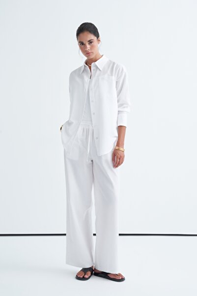 EBU Prive Basic Shirt Pants Set Ecru
