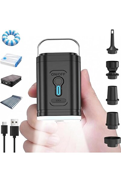 GENERAL Portable Mini Air Pump, Electric Air Mattress Pump with Camping Light...