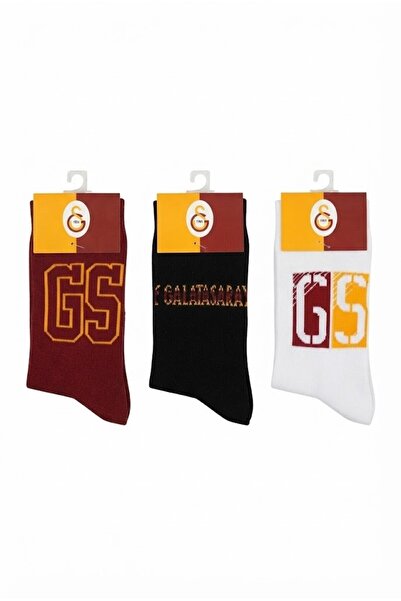 Galatasaray Licensed Fan Unisex Adult Socks, 3-Piece Sock Set, Yellow Red Fan...