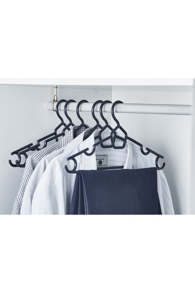 Beray 36 Pieces Black Plastic Clothes Hangers