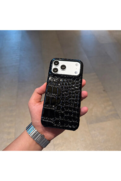 Lunex Case iPhone 17 Pro Max Kabarık Parlak Deri Kılıf