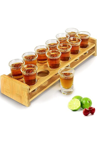 Tazweeq 12 Pcs Shot Glasses Set, 30ml/1oz Shot Glass Tray Holder Organizer St...