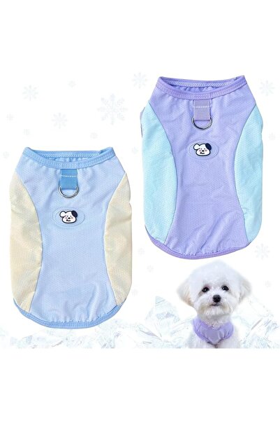 SYOSI Cooling Dog Vest for Summer, Breathable Ice Silk Pet T-Shirt with D-Rin...