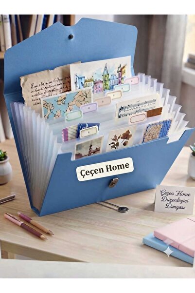 ÇEÇEN HOME منظم مستندات A4 ذو 12 قسمًا، منظم مستندات محمول أنيق من البلاستيك،...