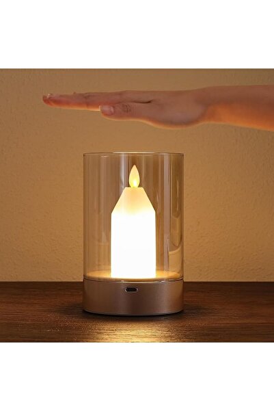 TERRIFI Diwali Small Candle Table Lamp, Cordless Gesture Sensor Control Night...