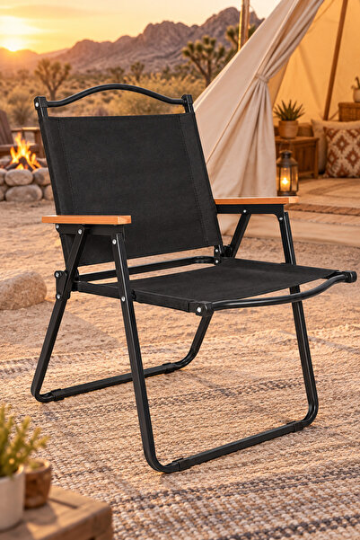 Gogoya Portable Folding Camping Chair with Beech Wood Armrests, Lightweight O...