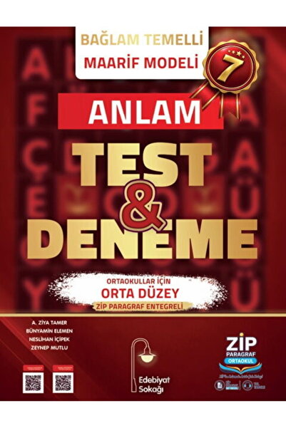 EDEBİYAT SOKAĞI YAYINLARI Edebiyat Sokağı 7. Sınıf Anlam Maarif Model Test ve...