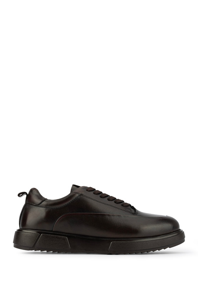 Tamer Tanca Men's Genuine Leather Brown Sneakers & Sports Shoes