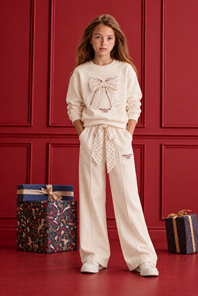 HAUSEkids 9-15 Years Old Polka Mira Girls' Set-Ecru