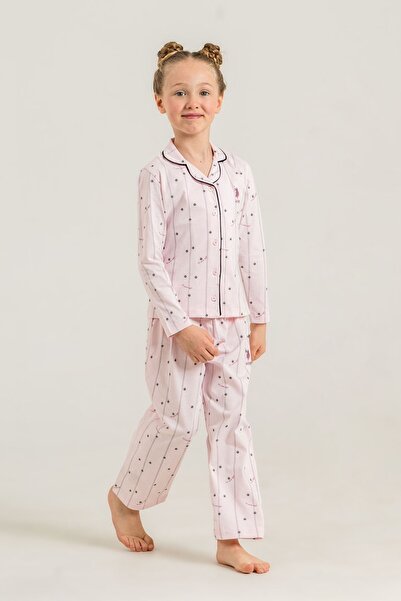 U.S. Polo Assn. 4-14 Years Licensed Us Polo Assn Girls' Set-Pink