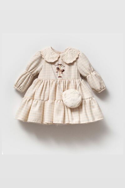 HAUSEkids 9-24 Months Natalia Sofia Baby Girl Dress with Bag-Blue