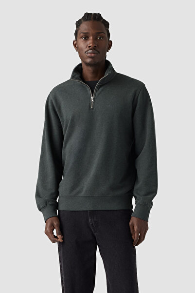 Levi's Original Hm 1/4 Zip Obsidian Grey French Terry Men's Grey Sweatshirt