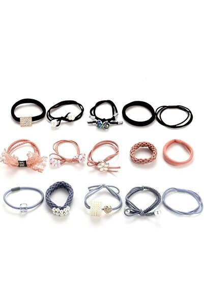 Shining Diva Fashion 15pcs Combo Latest Stylish Pearl Velvet Hair Accessories...
