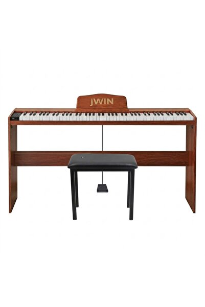 JWIN SDP-88 Tuş Hassasiyetli 88 Tuşlu Dijital Piyano + Tabure - Kahverengi