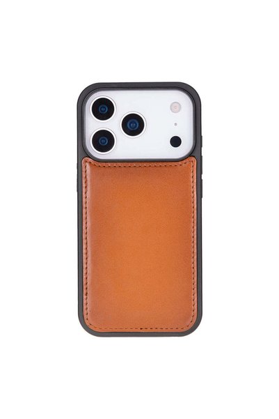BloominBag Bloomcase Urban Tan Apple iPhone 17 Pro / 18 Pro (6.3") Genuine Leather Phone Case with Detachable Wallet