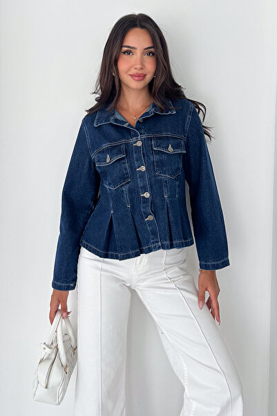 Noa&Noa Women's Pencil Waist Buttoned Denim Jacket