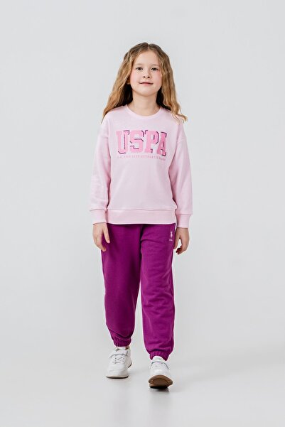 U.S. Polo Assn. 4-14 Years Licensed Us Polo Assn Girls' Set-Pink