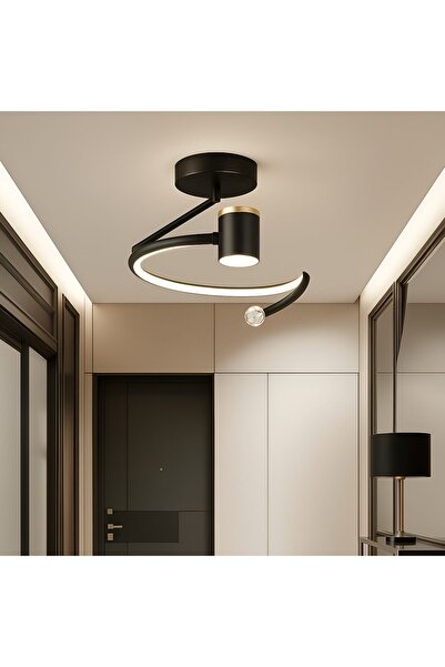 SELEXMO Lustra LED, 34W, Diametru 24cm, lumina Rece/Calda/Neutra, Negru